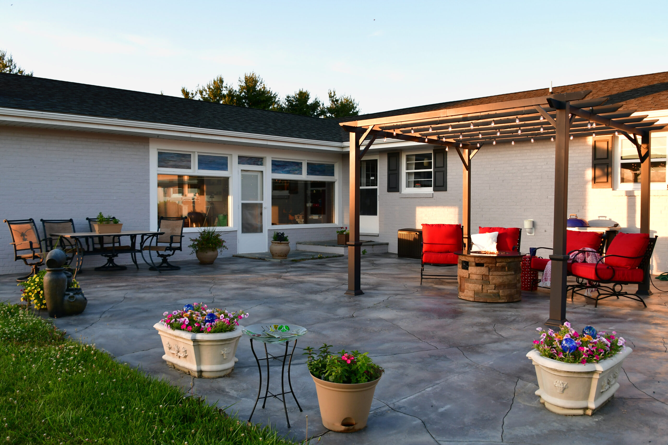 A concrete patio