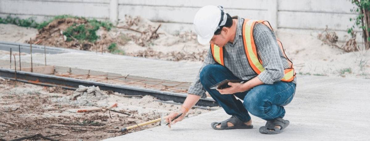 Man Construction Engineer At Construction Site